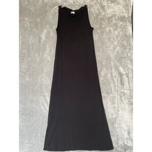 Eileen Fisher Tank Maxi Dress Black Long Heavyweight Womens XS /Small Lagenlook